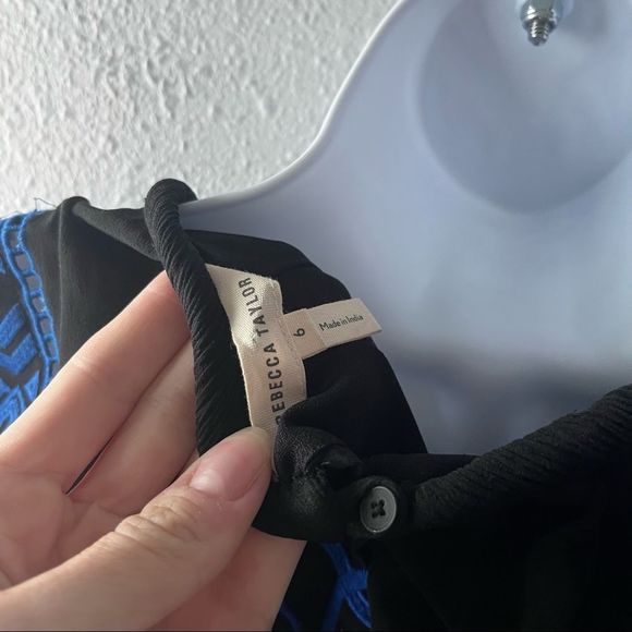 Rebecca Taylor Dress Silk Floral Embroidered - Picture 6 of 9